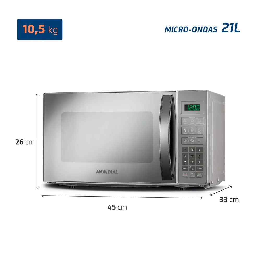 Micro-ondas Mondial Mo-01-21-e 1200w 21 Litros 127v Micro-ondas Mondial Mo-01-21-e 1200w 21 Litros 127v